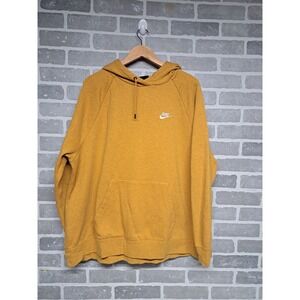 Nike Essential Mustard Heather Fleece Hoodie Gold Pullover Streetwear Size 2X